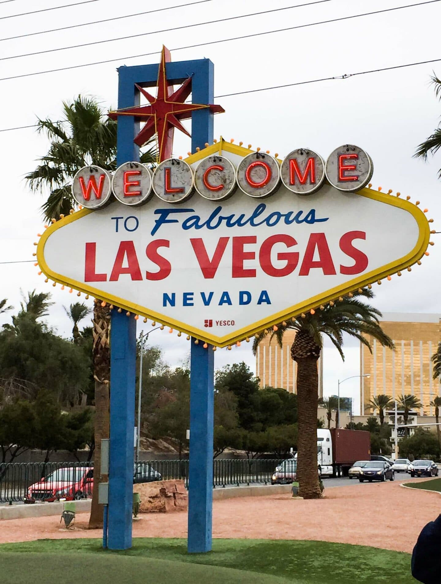 The famous Las Vegas sign is a short drive from the main action on the strip.